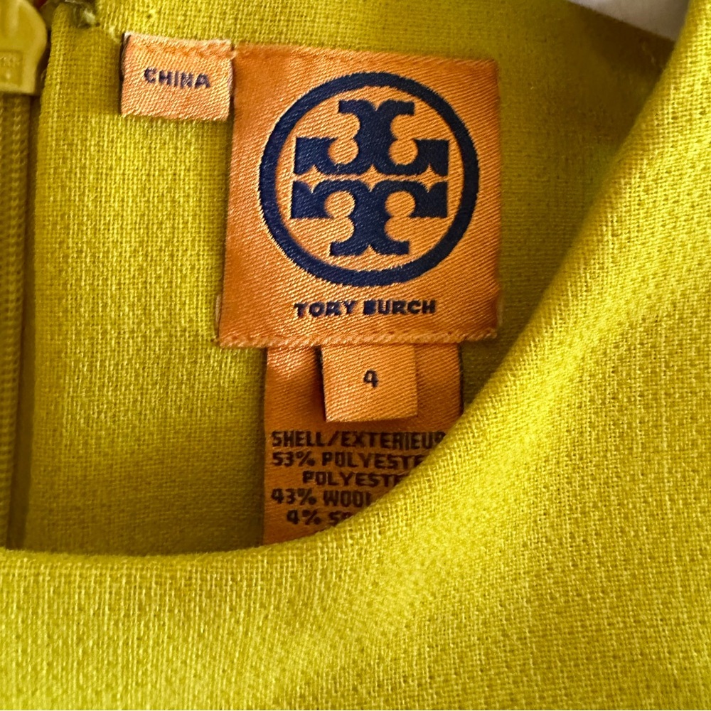 Tory Burch Mustard Sheath Mini Dress Office Work logo - Picture 3 of 4